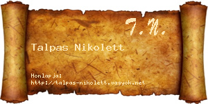 Talpas Nikolett névjegykártya