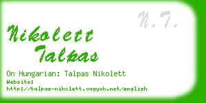 nikolett talpas business card